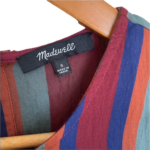 Madewell Button Back Tie Tee in Rosalinda Stripe - Picture 6 of 7